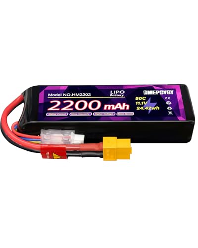 11.1V Lipo Battery Pack 3S 2200mAh 50C with XT60 Plug for FPV Drone Quadcopter RC Airplane Aircraft - color: XT60