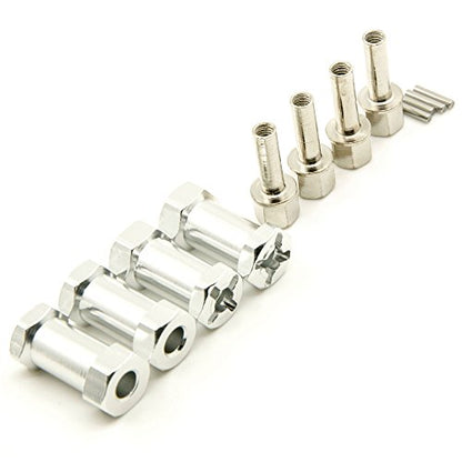 RC 12mm Wheel Hex Drive Hubs Combiner Coupler Aluminum 15mm/20mm/25mm/30mm Offset Extension Longer Combiner Drive Adapter for 1/10 Axial SCX10 Wraith RC Car Upgrade Parts (Silver - 25mm) - color: Silver - 25mm
