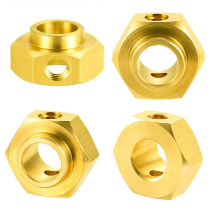 4Pcs Brass 12mm Wheel Hex Hubs Adapter, 5mm Thickness | 5mm, 8mm, 9mm, 10mm, 11mm, 12mm, Extension Combiner, Counterweight, For 1/10 Tra-xxas TRX4, RC Crawler Car - color: 5mm Thickness