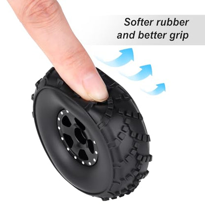 HobbyPark 1.0 Beadlock Wheels and 1.0 Sticky Tires 62x21mm Soft Mud Tires for 1/24 RC Crawler Car Compatible with AX24 SCX24 FCX24 Enduro24, Set of 4 (5 Spoke Rims) - style: 5 Spoke Rims