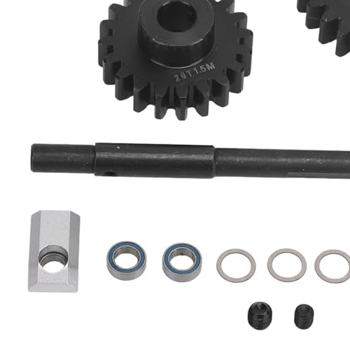 RC Car Gear Kit Set Harden Steel Gears for XRT 1/5 1.5M Crawler Car Large Transmission Gear Part 20T 30T Pinion Spur Gear Upgrade Parts with Bearings Washers Screws Accessories