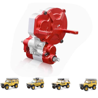 Complete RC Metal Transmission Gearbox Case with Gear Compatible for FMS FCX24M RC Crawler Car Upgrades Parts Transmission Center Gearbox Case for FMS FCX24M Accessories(Red) - color: Red