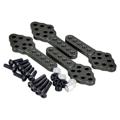 CNC Aluminum Shock Mount 4pcs Adjustable for SCX10 1/10 RC Crawler | Metal shock mount stand with adjustable height and angle.For Axial SCX10 90046 D90 D110.Upgrade for RC suspension tuning.