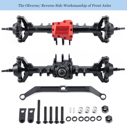MORLORDY RC Complete Axles Set - Standard Extended Front Rear Axles Set with Steering/Steering Knuckles/Axles Gear and Cover/CVD Shaft for 1/18 TRX4M RC Car,Extended - color: Extended Axles Set