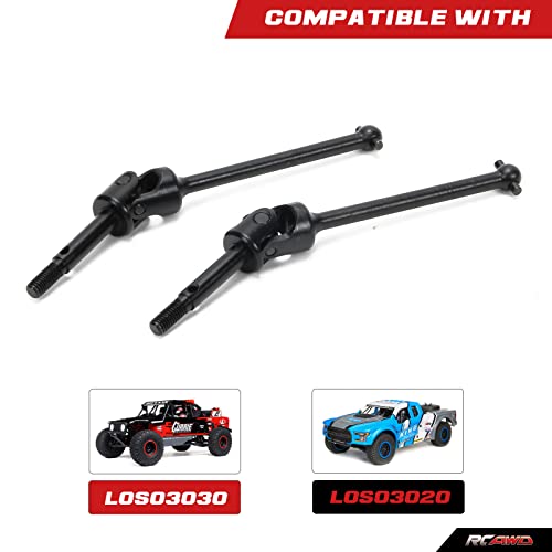 RCAWD Front Driveshaft Set U-Joint for 1/8 Losi LMT Upgrades, 4X4 Solid Axle Monster Truck #LOS04021, #LOS04022, Universal Drive Shafts Parts for #LOS242048 Black - color: Black