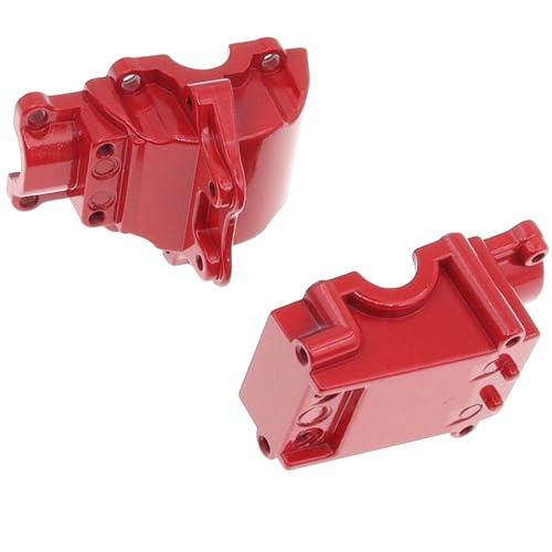 2PCS Metal Front and Rear Differential Gearboxes Housing Cover Compatible with WLtoys 1/14 144010 144001 144002 1/12 124016 124017 124018 124019 RC Car Upgrades Parts (Red) - color: Red
