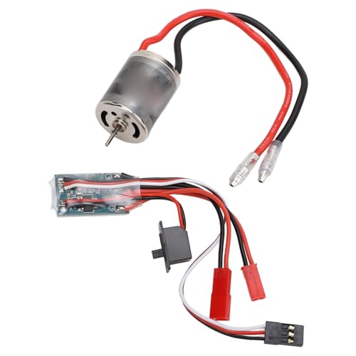 370 Brushed Motor ESC Combo, 31T High Stainless Steel Motor with 30A Brushed Electronic Speed Controller, for 1/16 1/18 Scale RC Cars