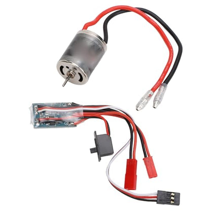 370 Brushed Motor ESC Combo, 31T High Stainless Steel Motor with 30A Brushed Electronic Speed Controller, for 1/16 1/18 Scale RC Cars
