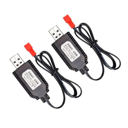 2Pack 7.2V USB Charging Cable with JSTs/SM2.0 2P Connectors Plug Replacement for 7.2V NiCd NiMh Battery