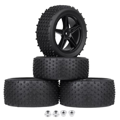 RC Buggy Wheels and Tires 12mm Hex Hubs for HSP 94107 94170 94155 94177 Traxxas Bandit Redcat Shockwave Wltoys 144001 1/10 Off-Road Rally Racing Car