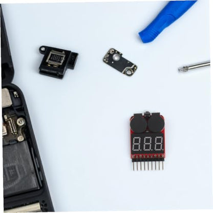 2pcs Lithium Battery Tester with Sound Alarm, 1-8s Lipo Voltage Monitor for Household and Rc Battery Capacity Measurement and Low Voltage Warning