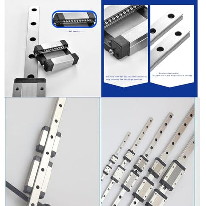 MGN7 Linear Rail 450mm 17.72" 2PCS MGN7 Miniature Linear Motion Slide Rail + 2PCS MGN7H 7mm Linear Sliding Bearing Carriage Block Black for 3D Printer and CNC Machine - size: L: 450mm / 17.72 inch, style: MGN7 Rail + H Block