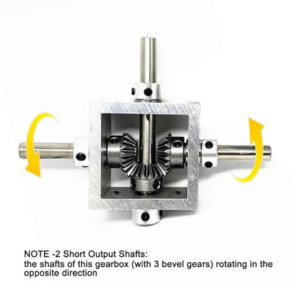 1:1 Right Angle Bevel Gearbox 1 Module 20 Teeth 90° Angle Drive Steering Gear Device Simple Mechanical DIY Module with 8mm Shaft - size: 8 mm shaft, style: 2 output shaft