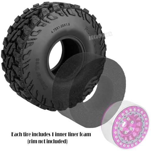 RC 1.9In Soft Rubber Wheel Tires for 1/10 RC Crawler Car SCX10 SCX10 II 90046 SCX10 III AXI03007 SCX10 Pro TRX4 TRX6 D90 Gen7/8 VS4-10 MST CFX,BRCatWPark 4Pcs Soft Rubber Wheel Tires-(E) - style: 4Pcs 1.9 Rubber Wheel - (E)