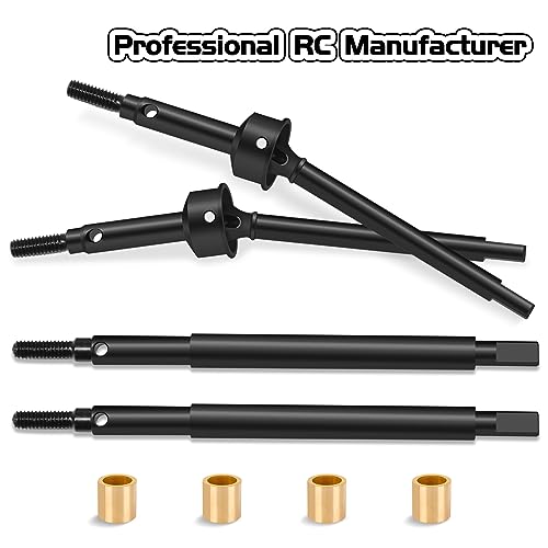 OGRC +5mm Extended Thread Dogbone CVD Axle Shafts for TRX4M RC Upgrades | Hardened Steel CVD, Front & Rear Axle Shafts, for Traxxas TRX4M