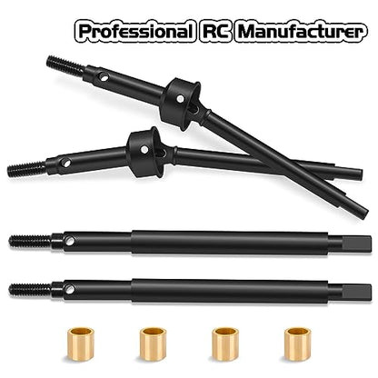 OGRC +5mm Extended Thread Dogbone CVD Axle Shafts for TRX4M RC Upgrades | Hardened Steel CVD, Front & Rear Axle Shafts, for Traxxas TRX4M