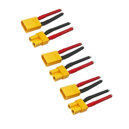 3 Pairs XT30 Pigtail,XT30 Wire XT30 Plug Male and Female Connector | with 5cm 14AWG Silicone Wire for RC Lipo Battery FPV Racing Drone - size: 14AWG XT30