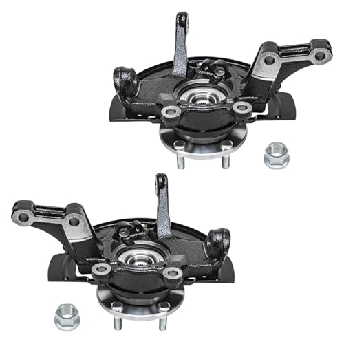 Detroit Axle - 2.5L Front Knuckles Brake Calipers for 2002-2006 | Nissan Altima 2003 2004 2005 Replacement Steering Knuckles and Wheel Bearing Hubs Assembly Disc Brake Calipers w/Brackets - size: 4BU50546/Kit