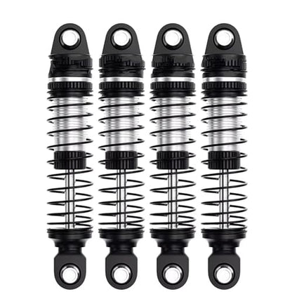 RC Car Shock Absorbers Compatible with TRX4M 1/18 RC Crawler Car Upgrade Parts Replacement Accessories 4PCS 52mm Aluminum Front Rear Shocks Absorbers(Black) - color: Black