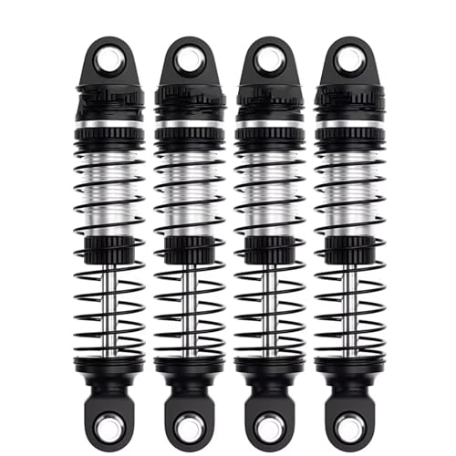 RC Car Shock Absorbers Compatible with TRX4M 1/18 RC Crawler Car Upgrade Parts Replacement Accessories 4PCS 52mm Aluminum Front Rear Shocks Absorbers(Black) - color: Black