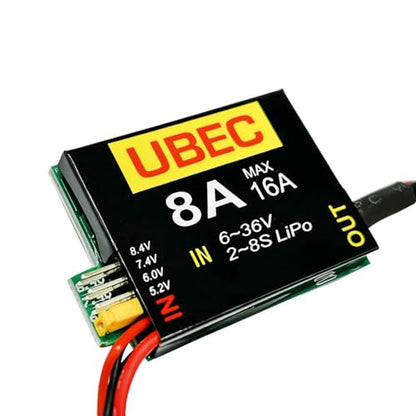 2-8S LiPo UBEC-8A BEC 5.2/6.0/7.4/8.4V Servo Independent Power Supply for RC Car Fixed Wing Airplane Robot