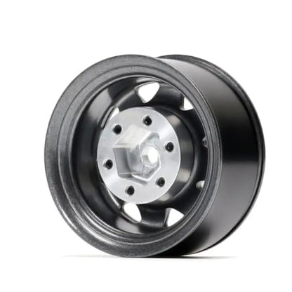 4PCS 1.55 inch Metal Beadlock Wheel Hub RC Car Aluminum Alloy Wheel Rim Compatible with 1/10 RC Crawler Car Model D90 TF2 Tamiya CC01 CC02 LC70 LC80 (Grey) - color: Grey