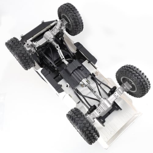 Metal Front & Rear Portal Axle Assembly Set for WPL C14 C24 B14 B24 B16 B36 C64 C64-1 C74 C74-1, Aluminum Axle Housing with Steel Gears, Steering Cups Tie Rods, 5mm RC Upgrade Parts (Silver) - color: Silver