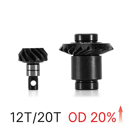 INJORA Steel Alloy Stock Gear and Overdrive Helical Gear for FCX24 FCX18 - size: 12/24T+12/20T
