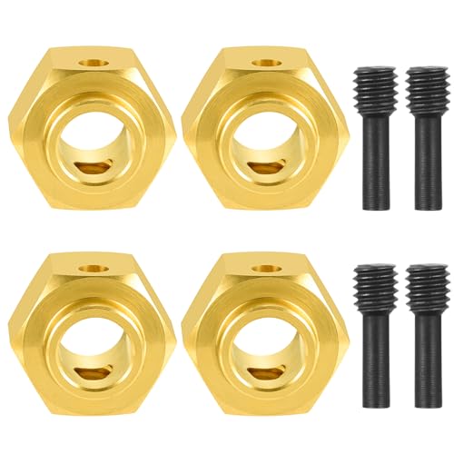 4Pcs Brass 12mm Wheel Hex Hubs Adapter, 8mm Thickness | 5mm, 8mm, 9mm, 10mm, 11mm, 12mm, Extension Combiner, Counterweight, For 1/10 Tra-xxas TRX4, RC Crawler Car - color: 8mm Thickness