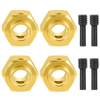 4Pcs Brass 12mm Wheel Hex Hubs Adapter, 8mm Thickness | 5mm, 8mm, 9mm, 10mm, 11mm, 12mm, Extension Combiner, Counterweight, For 1/10 Tra-xxas TRX4, RC Crawler Car - color: 8mm Thickness