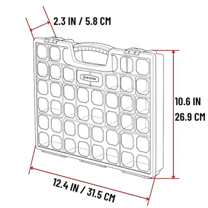 INTERTOOL Hardware Organizer with 13 Removable Bins - Small Parts Storage Tool Box for Nuts, Bolts, Screws, Nails - Portable Handle Transparent Lid with Locks BX08-4031 - style: 13 Removeable Bins