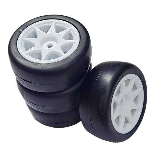 4Pcs 58mm Tires with 12mm Hex Wheels and Sponge Compatible with 1/10 1/12 Scale RC Drift Cars Including 3 M4 M5 TCR M04 M05 Models