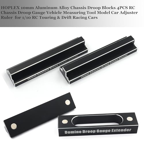 10mm Aluminum Alloy Chassis Droop Blocks 4PCS RC Chassis Droop Gauge Vehicle Measuring Tool Model Car Adjuster Ruler for 1/10 RC Touring & Drift Racing Cars