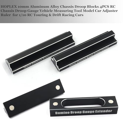 10mm Aluminum Alloy Chassis Droop Blocks 4PCS RC Chassis Droop Gauge Vehicle Measuring Tool Model Car Adjuster Ruler for 1/10 RC Touring & Drift Racing Cars