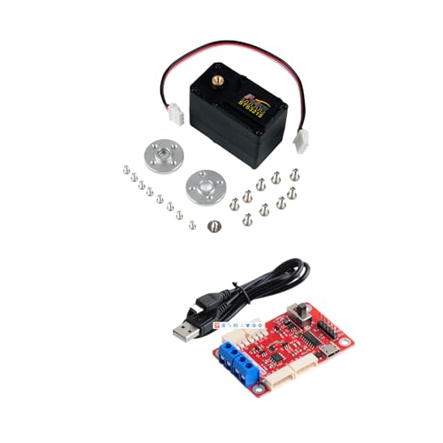 30KG High-Torque Serial Bus Servo 12V 360° Continuous Rotation Programmable Smart Industrial Digital Servo with Controller for RC Car Steering Servo Robotic Arm (1 Servo with 1 Controller) - style: 1 Servo With 1 controller