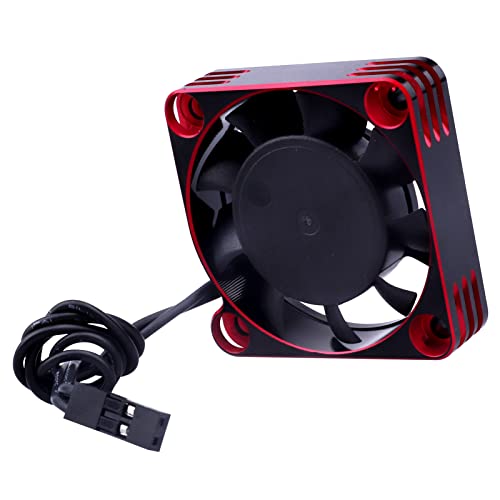 RC Motor Cooling Fan 40x40mm 16000RPM 540 550 Motor ESC Heatsink Brushless Cooling Fans for 1/10 1/8 RC Car (Black & Red) - color: Black & Red