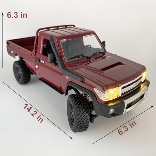 WPLDEWAN MN82 RC Crawler 1/12 Scale Remote Control Truck Off Road RC Rock Crawler 4x4 Toyota Land Cruiser All Terrain Car 280 Motor Proportional Throttle Steering RTR Hobby Toy Adult
