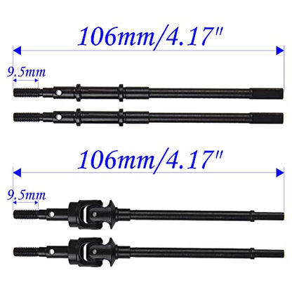 RC Front & Rear Steel Drive Shaft CVD Axle Compatible with Axial SCX10 II 90046 90047 1/10 RC Car