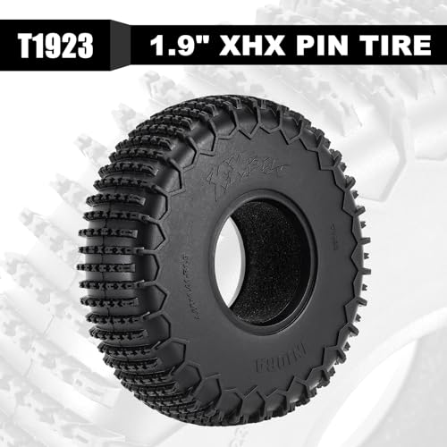 INJORA 1.9" XHX Pin Tires - S5 122 * 36mm Wheel Tires for SCX10 TRX4 1/10 RC Crawler Car Upgrade