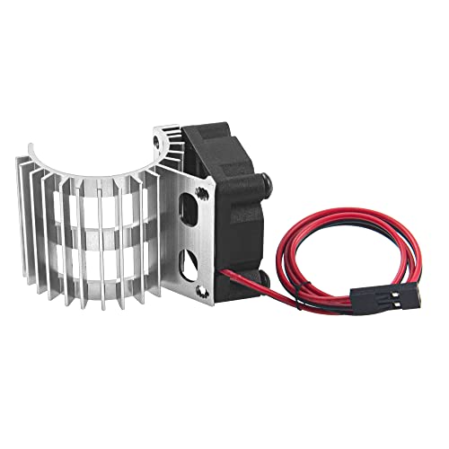 ShareGoo Aluminum 380 390 Motor Heatsink with Cooling Fan Electric Engine Heat Sink Compatible with HSP HPI Wltoys Himoto Redcat 1/16 1/18 RC Car (Silver) - style: Silver