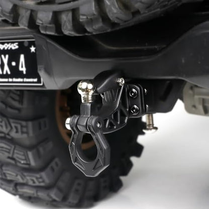 Metal RC Crawler Trailer Hook Tow Hitch, Trailer Hitch Receiver for 1/10 RC Crawler Traxxas TRX4 Axial SCX10 Rear Bumper Parts (Black) - color: Black