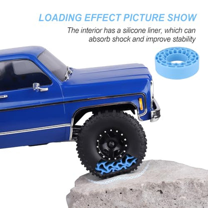 HobbyPark 1.0 Tires Silicone Inserts Foam fit 62-64mm*24mm for 1/18 1/24 Scale RC Crawler Trucks, Super Soft, 4pcs (Light Blue) - color: Light Blue (Large)