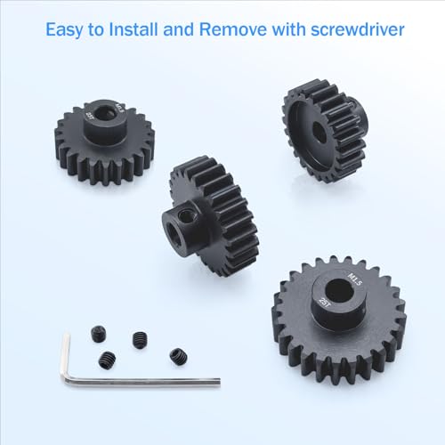 M1.5 Pinion Gear 22T 23T 24T 25T 8mm Shaft Steel Motor Gear Set for 1/5 1/6 1/7 1/8 1/10 Tra-xxas Arrma HSP HPI AXIAL LOSI RC Car Brushed Brushless Motor - size: 22T 23T 24T 25T