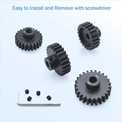 M1.5 Pinion Gear 22T 23T 24T 25T 8mm Shaft Steel Motor Gear Set for 1/5 1/6 1/7 1/8 1/10 Tra-xxas Arrma HSP HPI AXIAL LOSI RC Car Brushed Brushless Motor - size: 22T 23T 24T 25T