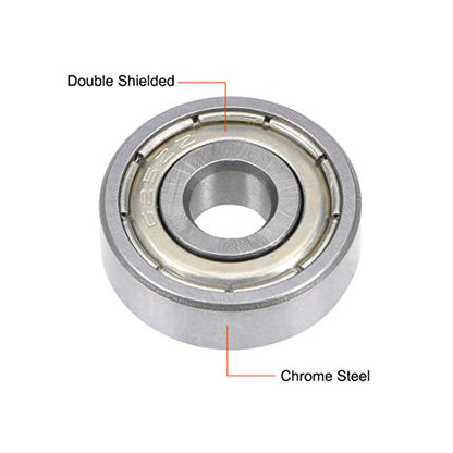 uxcell 625ZZ Deep Groove Ball Bearing 5x16x5mm Double Shielded Chrome Steel Bearings 5-Pack - size: 5mmx16mmx5mm