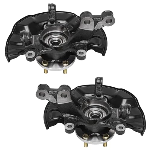 Detroit Axle - Front 4pc Steering Knuckles Kit for 14-18 Toyota Corolla, 14 | Matrix, 2 Steering Knuckles & Wheel Bearing Hubs 2 Outer Tie Rod Ends 2014 2015 2016 2017 2018 Replacement - size: 4SU50414/Kit