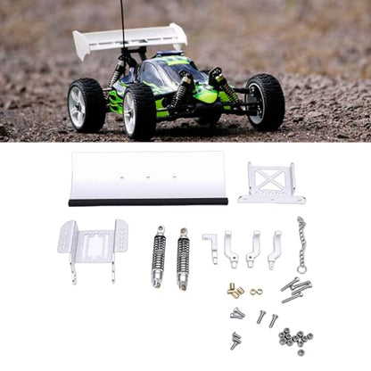 1/18 RC Metal Snow Plow, Snow Plow Replacement for RC Crawler Car Shovel Alloy Shock Absorption Sweeping Tool for Cars (Silver) - color: Silver