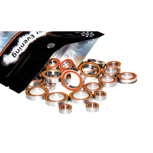 Ceramic + Stainless | for Traxxas 4x4 Slash, Stampede, Rustler Bearings Kit 4WD VXL (21 Pcs)