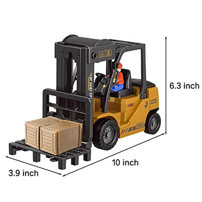 Remote Control Forklift 11 Channel Rc Forklift Cranes Construction Toys, w/Boxes/Sound and Light Spray, Two Rechargeable Batteries, Kids Forklift Toy Christmas & Birthday Gifts - style: RC Forklift Truck