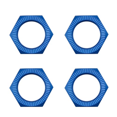 FLMLF 24mm RC Car Wheel Nuts 4-Piece Set for 1/5 HPI ROFUN BAHA ROVAN KM Baja 5B 5T 5SC Truck Parts (Blue) - color: Blue